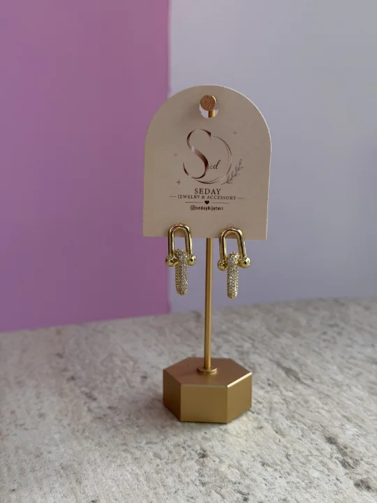 Taşlı Tiffany Model Küpe