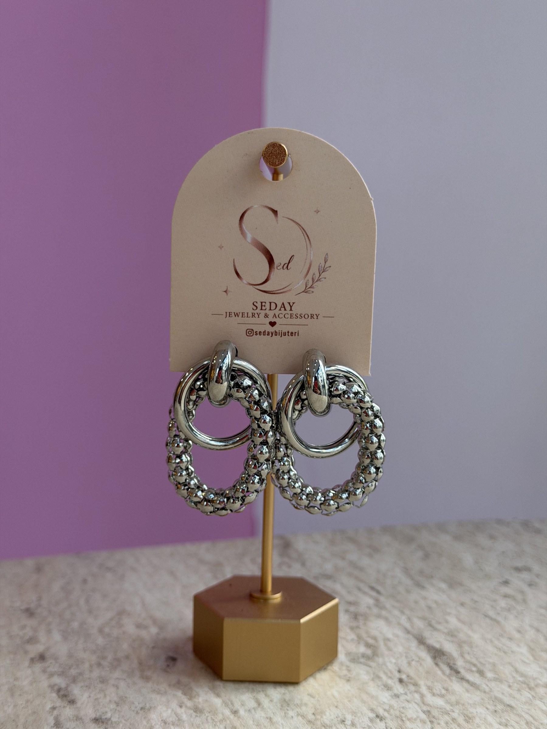 Silver İkili Küpe