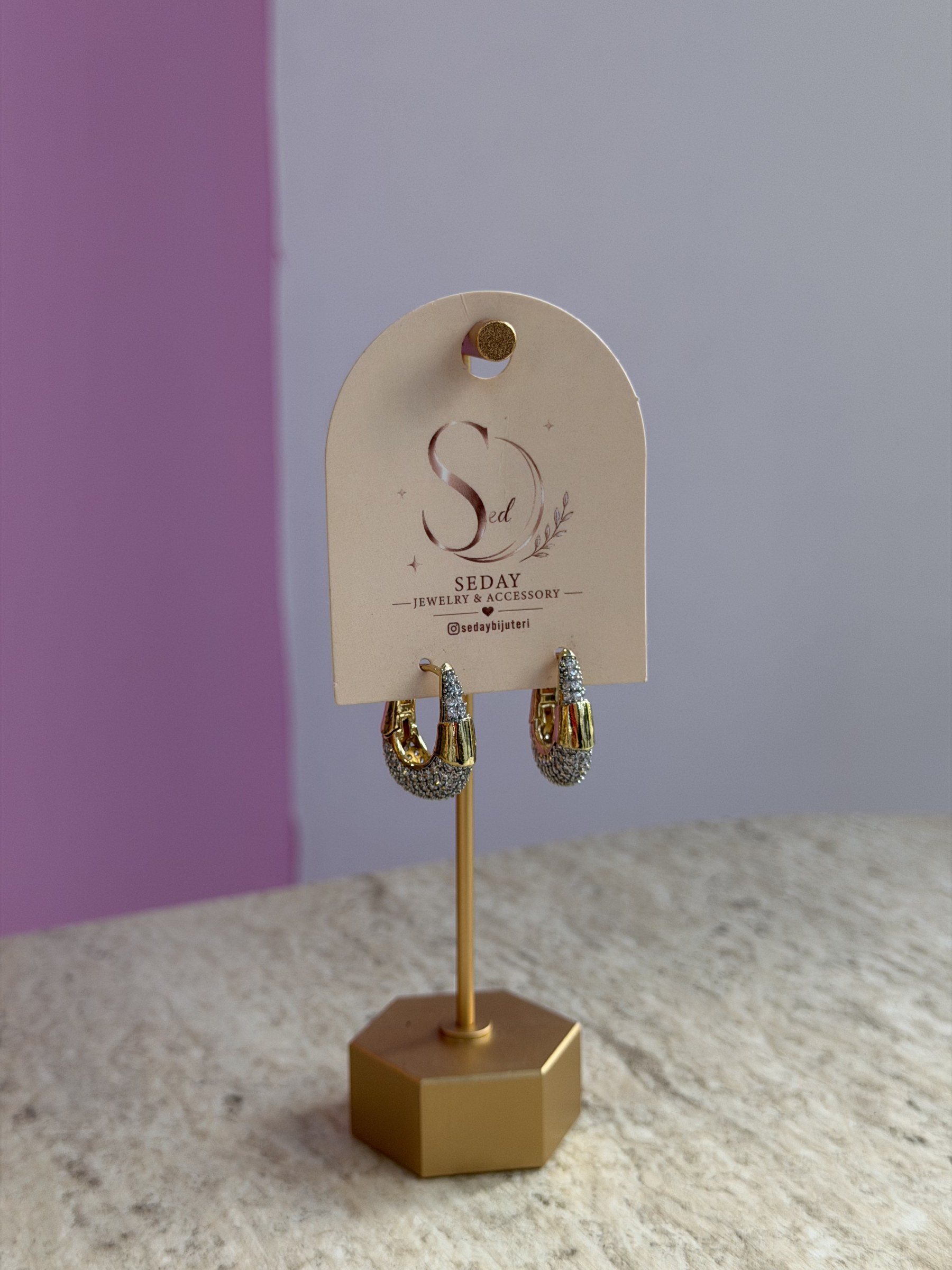 Zirkon Gold Küpe