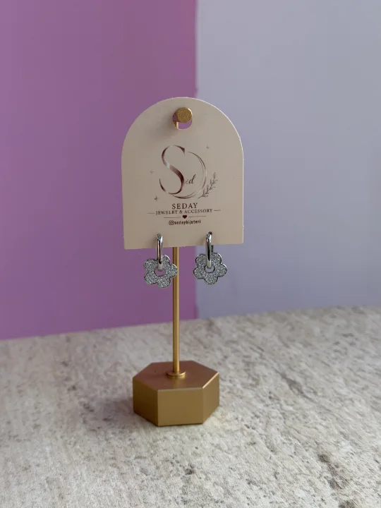 Papatya Zirkon Mini Küpe