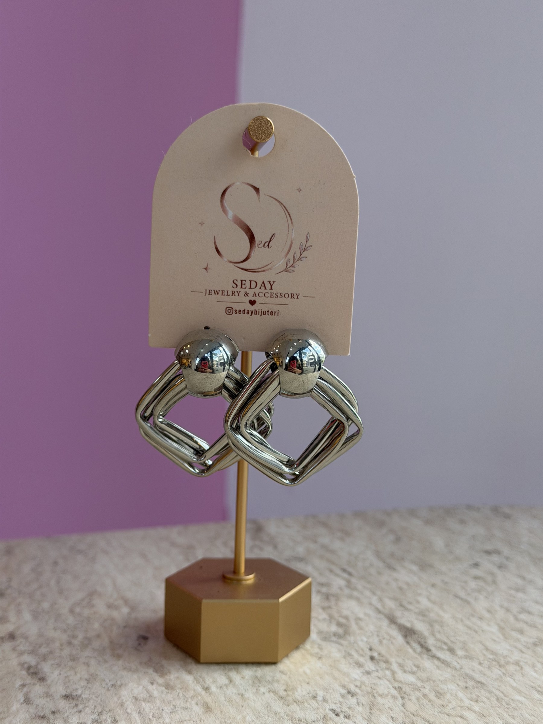 Silver Metal Küpe