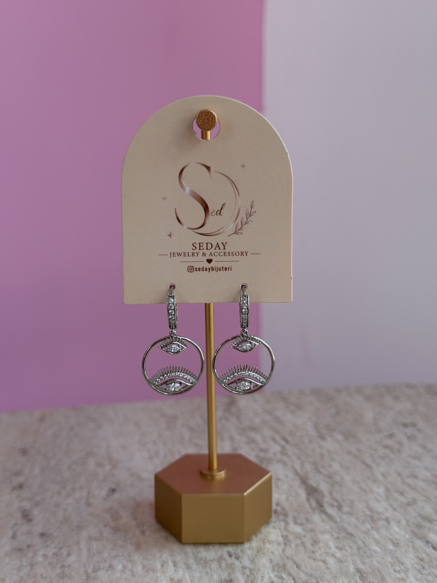 Göz Zirkon Silver Küpe