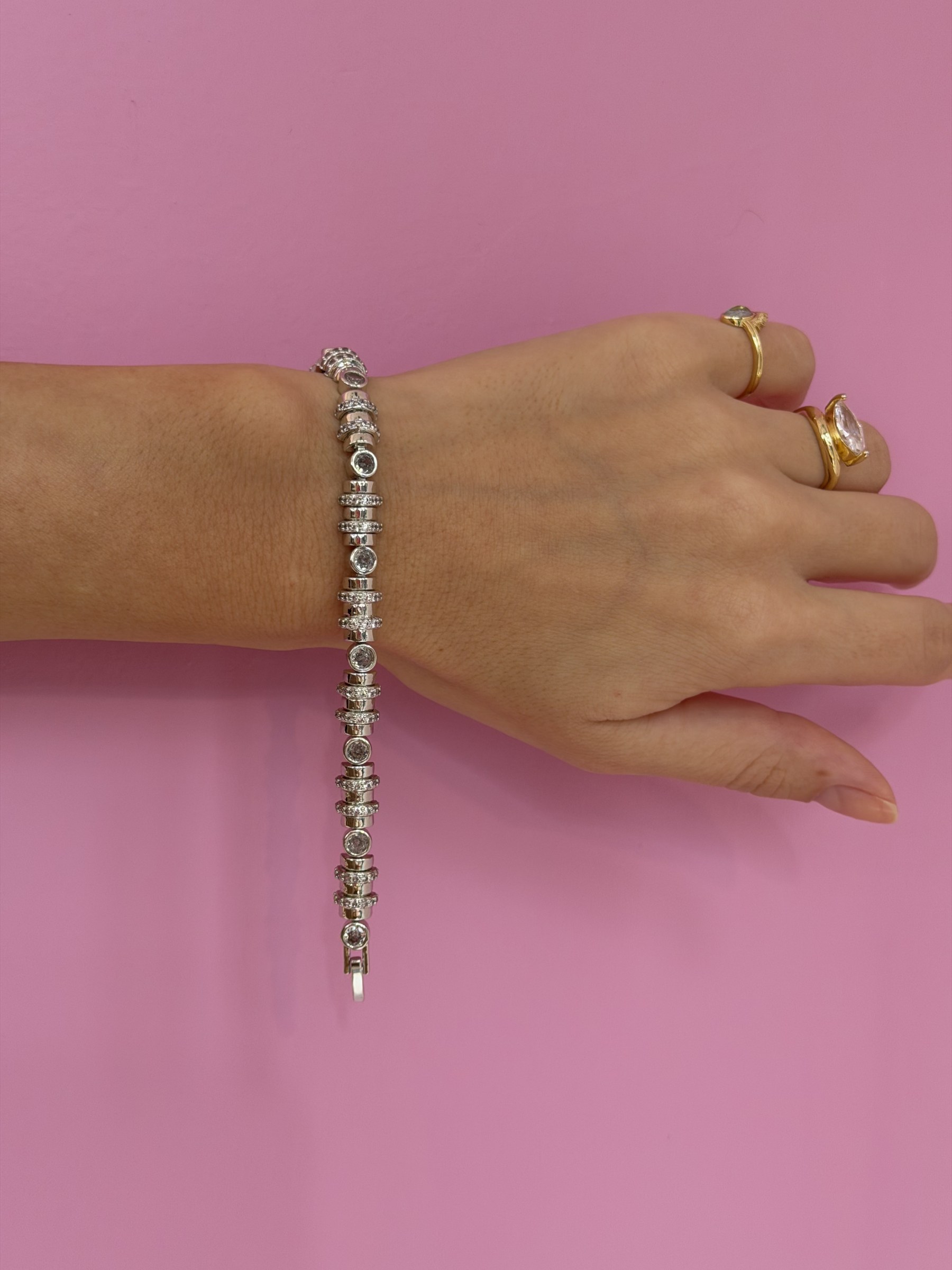 Taşlı Silver Bileklik