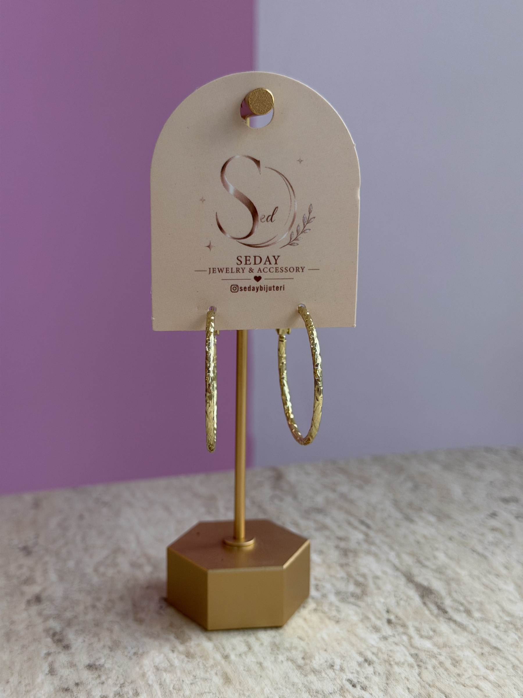 Gold Kaplama Halka Küpe
