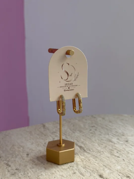 Zirkon Taş Kare Halka Küpe